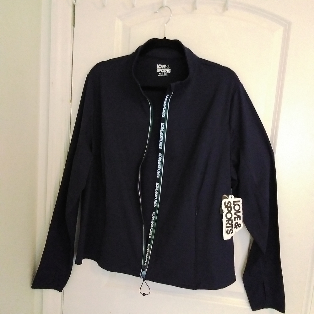 Love&Sports' Performance Zipper Jacket Sz: Women's XXXL (22) Blue